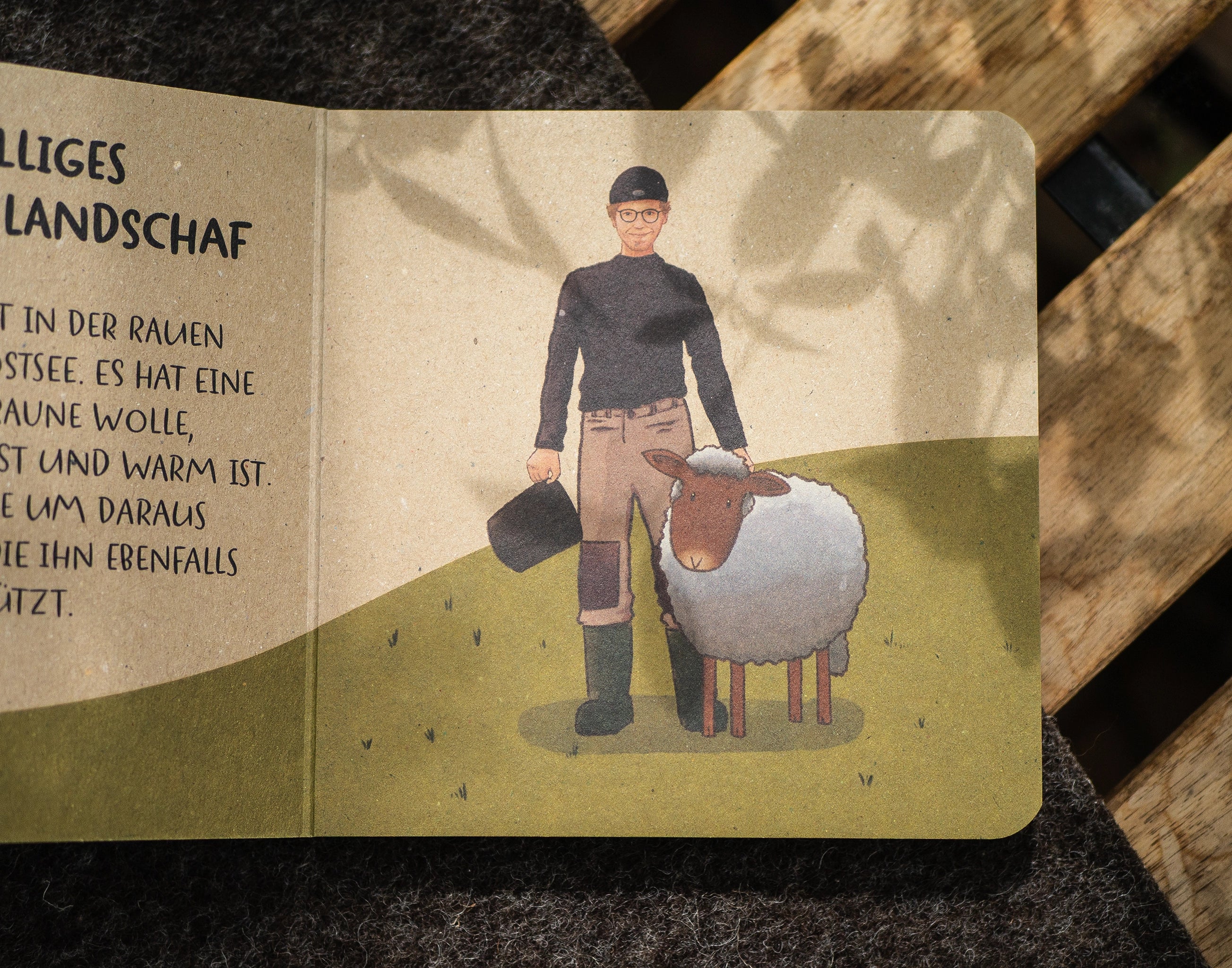 Unser Kinderbuch in aufgeklapptem Zustand